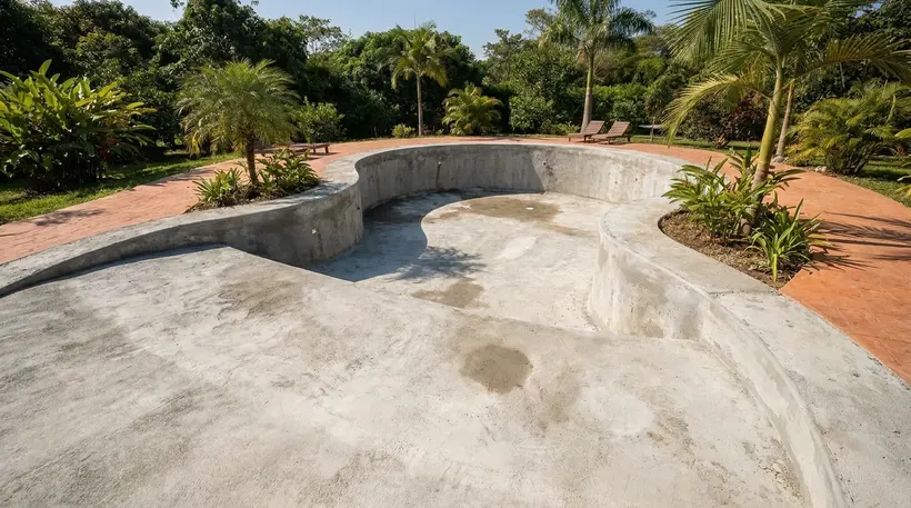 Piscina en obra gris, antes de aplicar PISCIYÁ